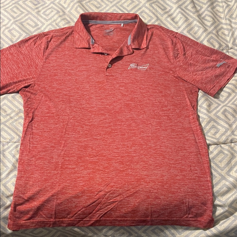 Nike Men's Heathered Red Polo Shirt